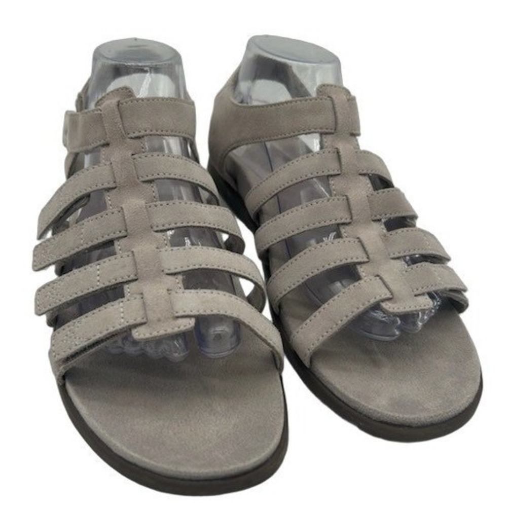 Vionic Ritta Gladiator Sandals Women's Size 10 Gray Suede Strappy Orthopedic